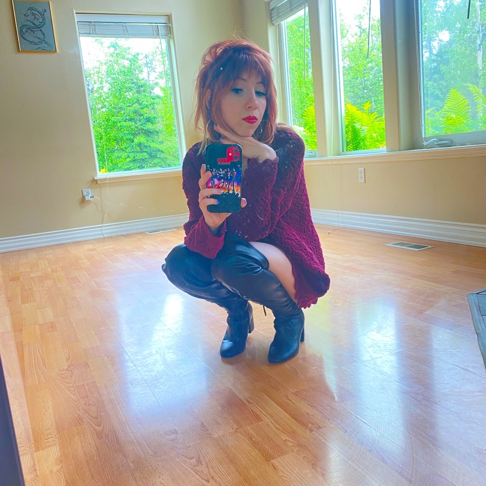 Oversized Burgundy Slouchy Sweater